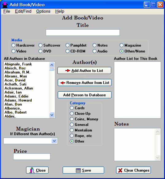 Image of the Add Book Screen